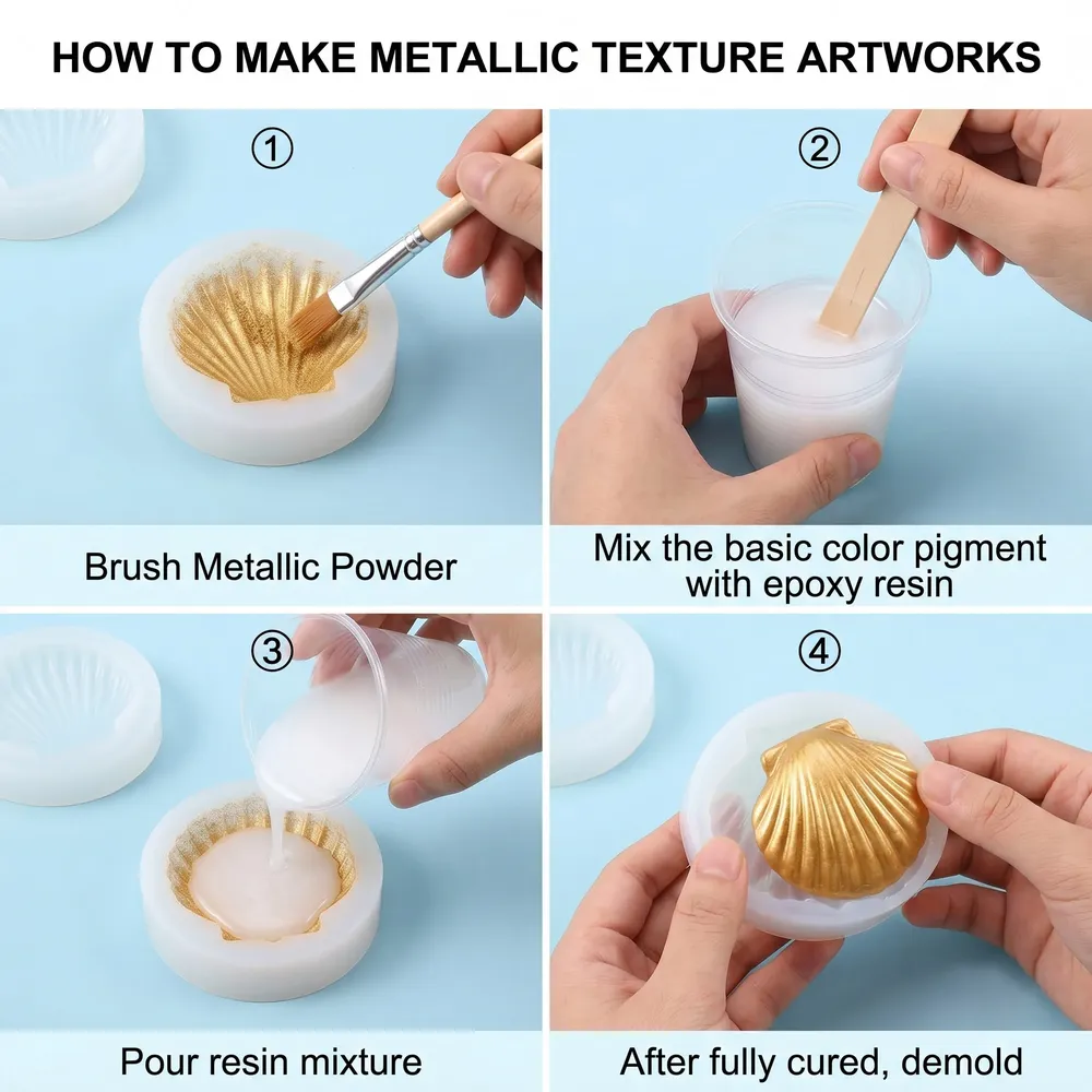 Kit 6 couleurs pigments poudre mica nacrée pour résine