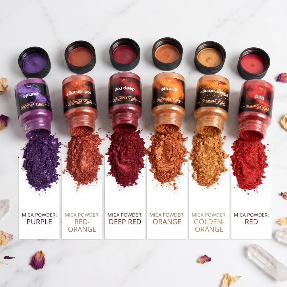 Kit 6 couleurs pigments poudre mica nacrée pour résine