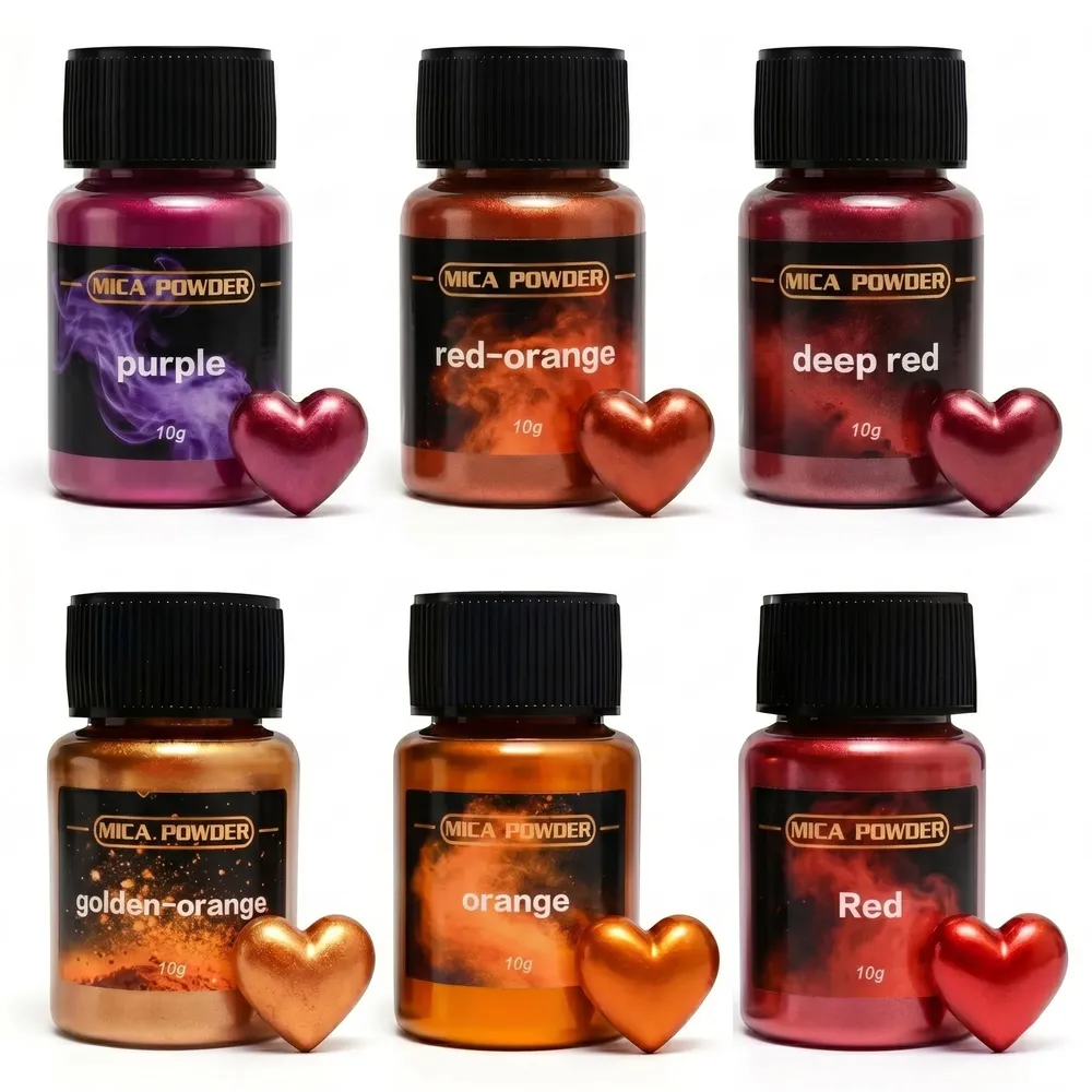 Kit 6 couleurs pigments poudre mica nacrée pour résine