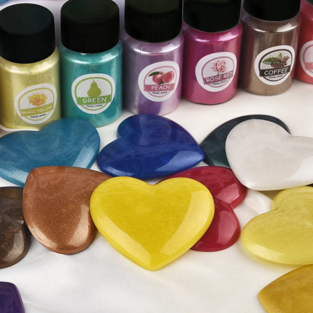 Kit 6 couleurs pigments poudre mica nacrée pour résine