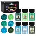Kit 6 couleurs pigments poudre mica nacrée pour résine – Couleur vert (03)