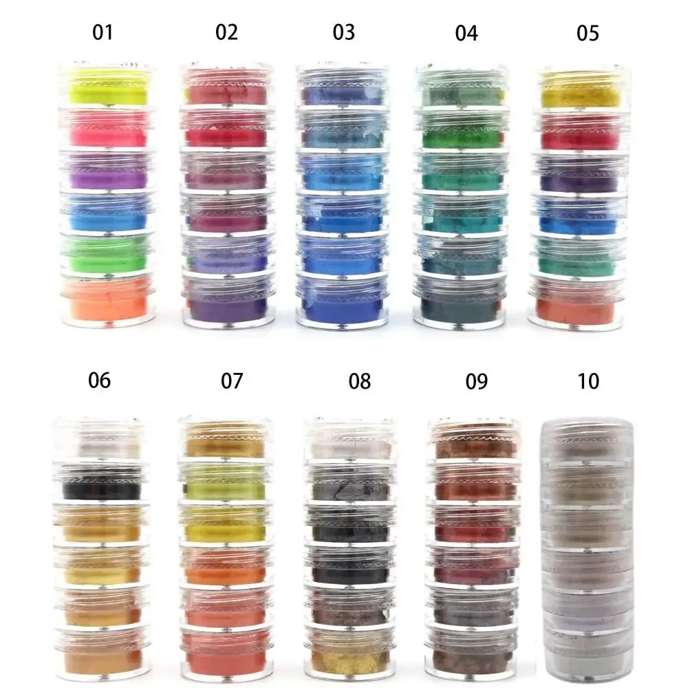 Kit 6 couleurs poudre de mica nacrée pour résine