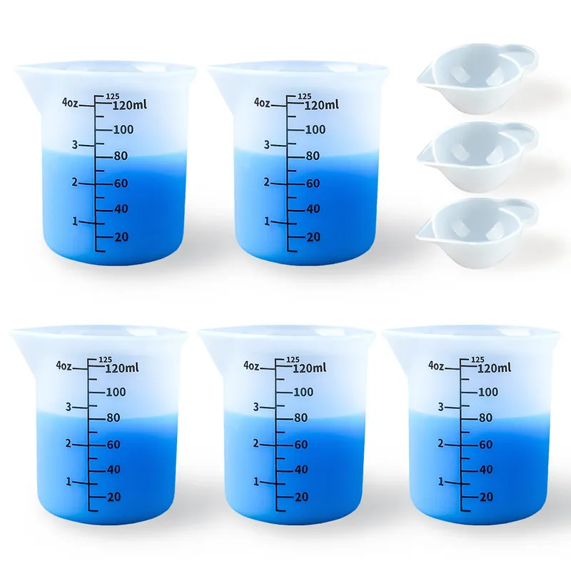 Kit 8 tasses mesure silicone 125 ml résine époxy