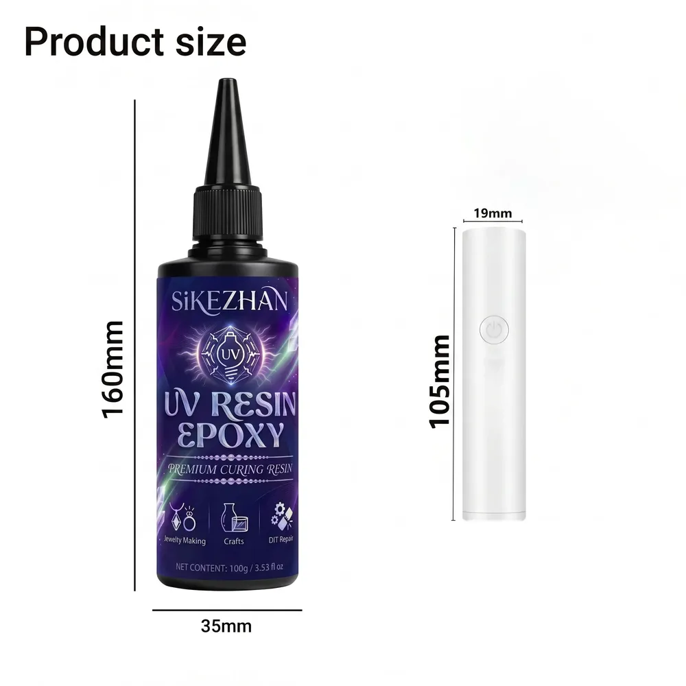 Kit colle UV 100g à séchage rapide pour bijoux