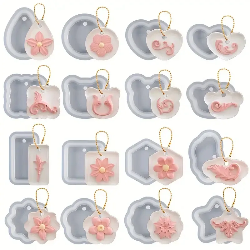 Kit de 16 moules silicone géométriques pour bijoux