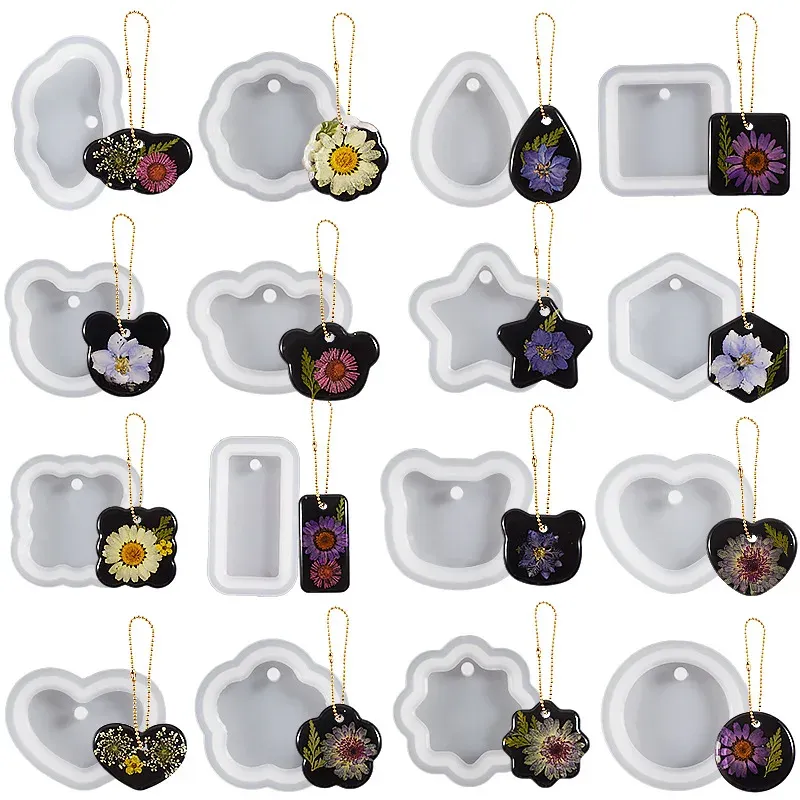 Kit de 16 moules silicone géométriques pour bijoux