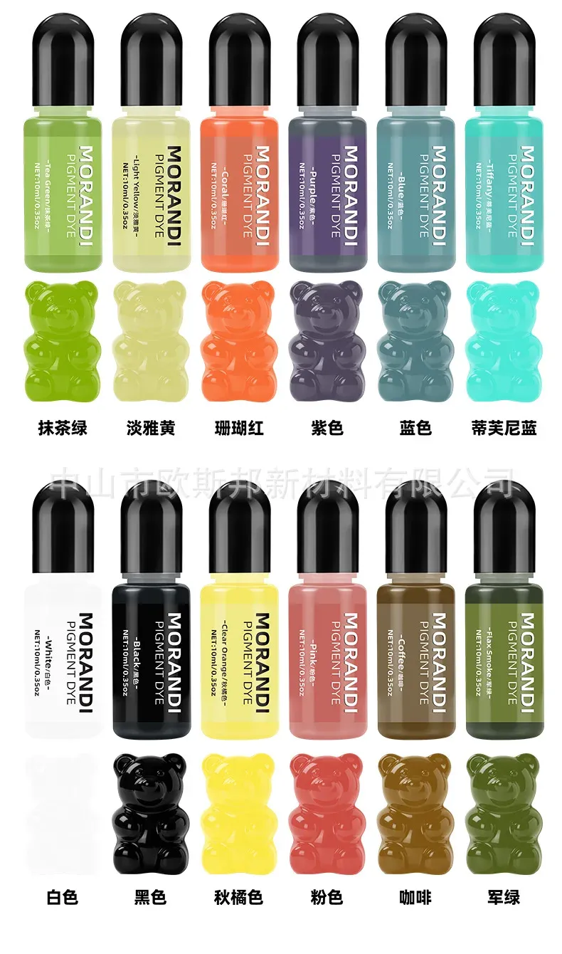 Kit de 24 colorants Morandi 10 ml pour résine