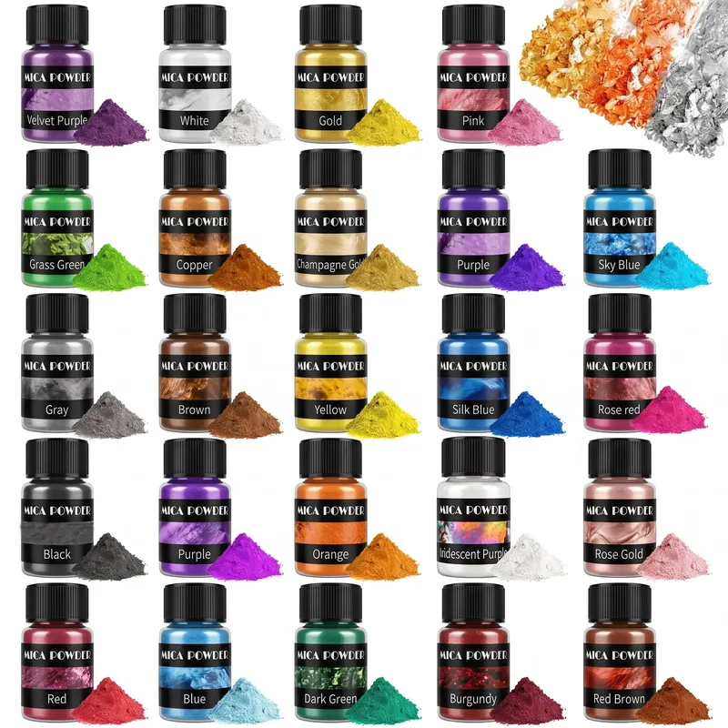 Kit de 24 pigments mica nacrés pour résine