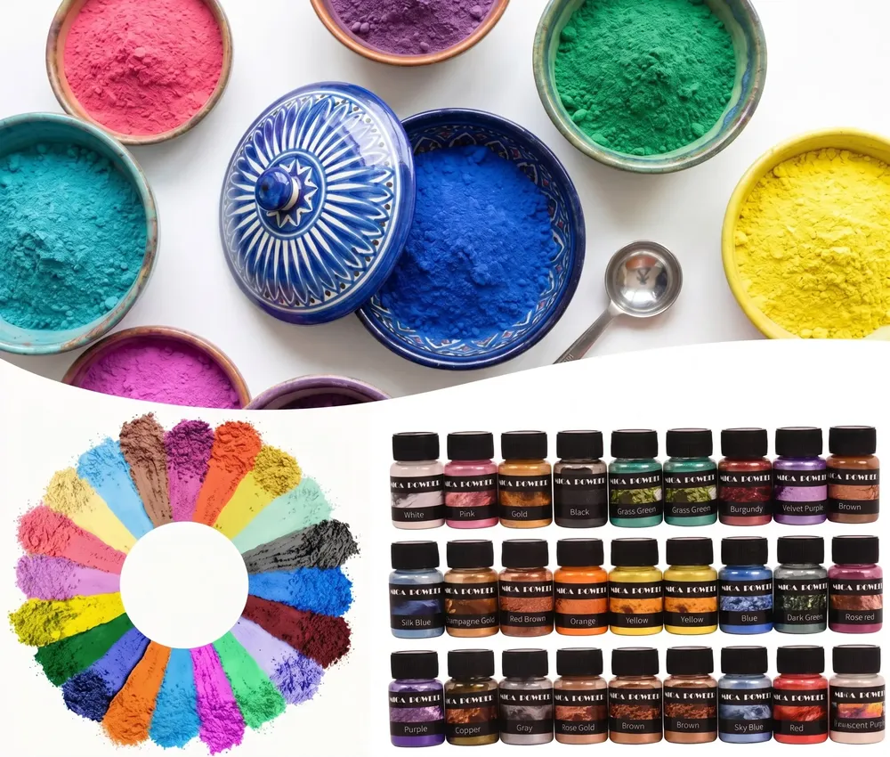 Kit de 24 pigments mica nacrés pour résine