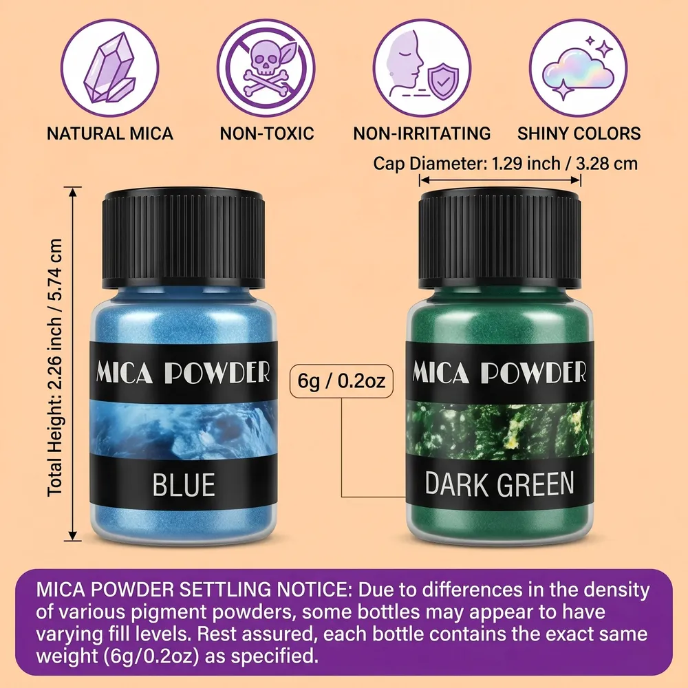Kit de 24 pigments mica nacrés pour résine