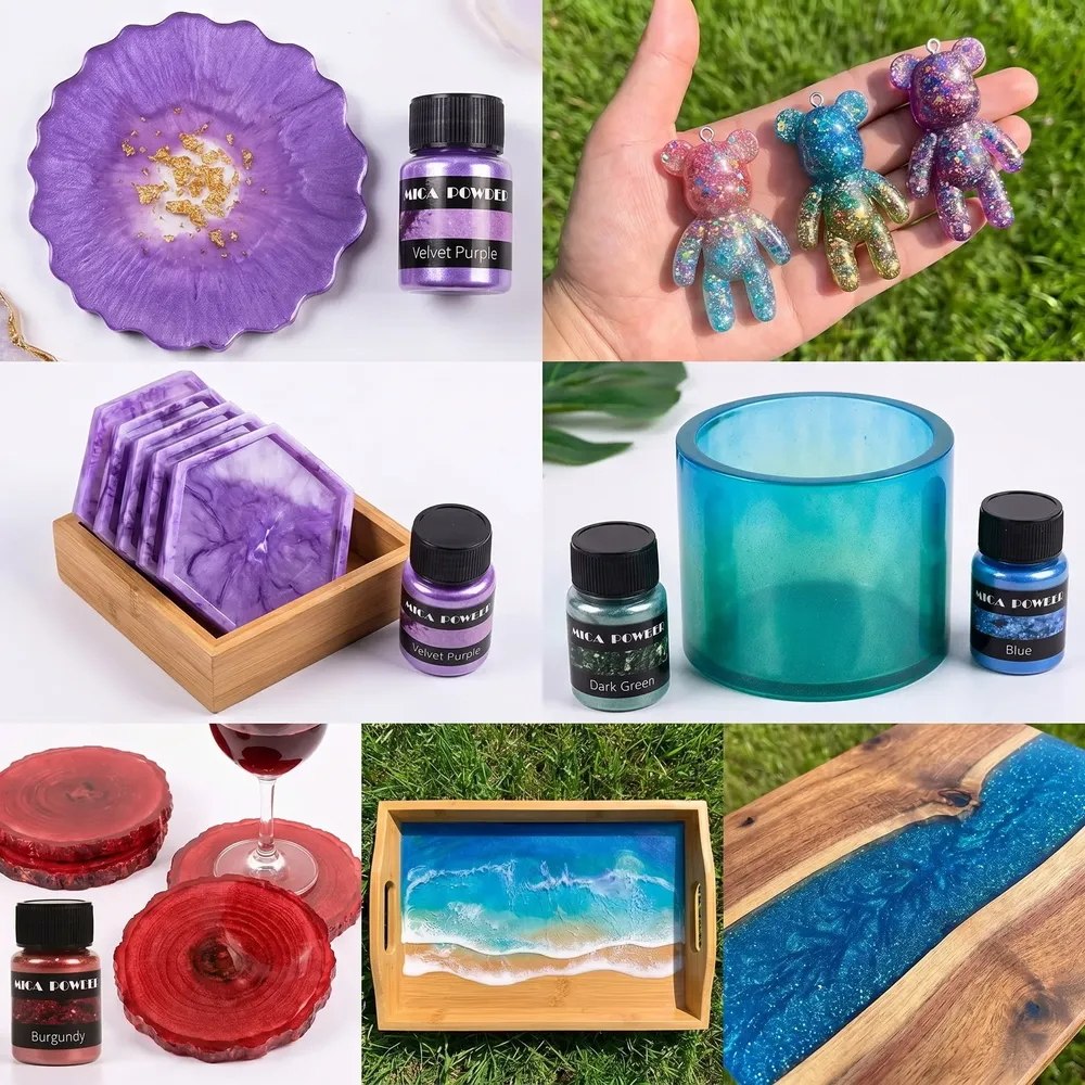 Kit de 24 pigments mica nacrés pour résine