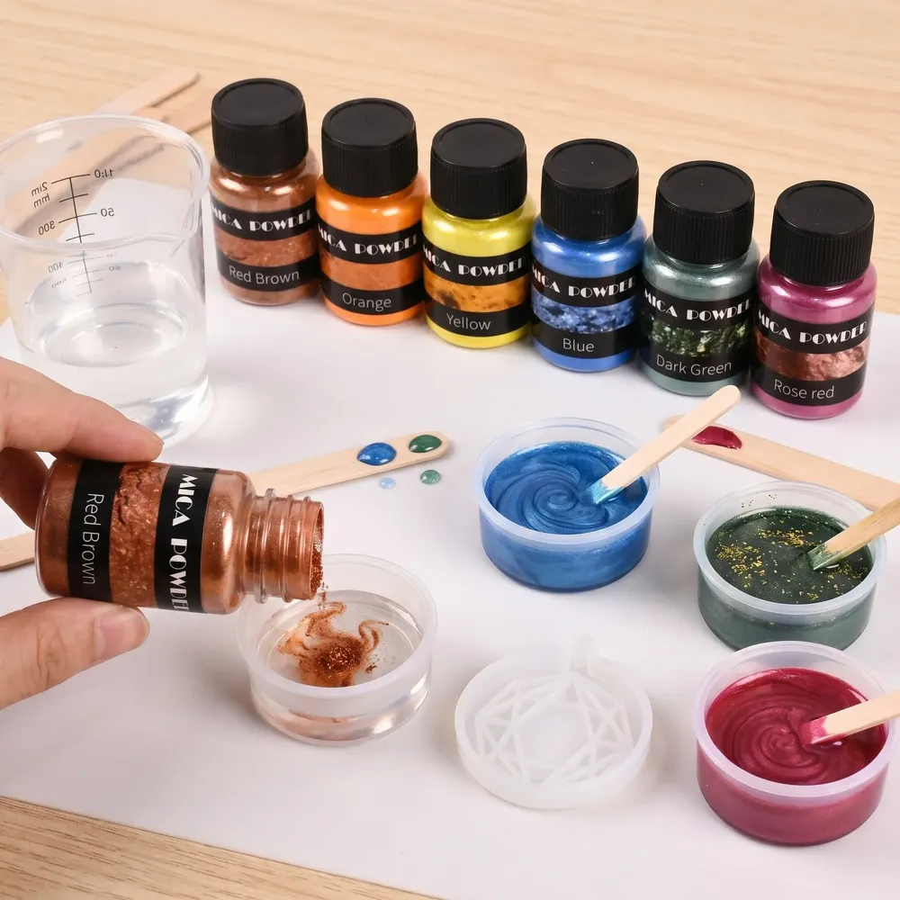 Kit de 24 pigments mica nacrés pour résine