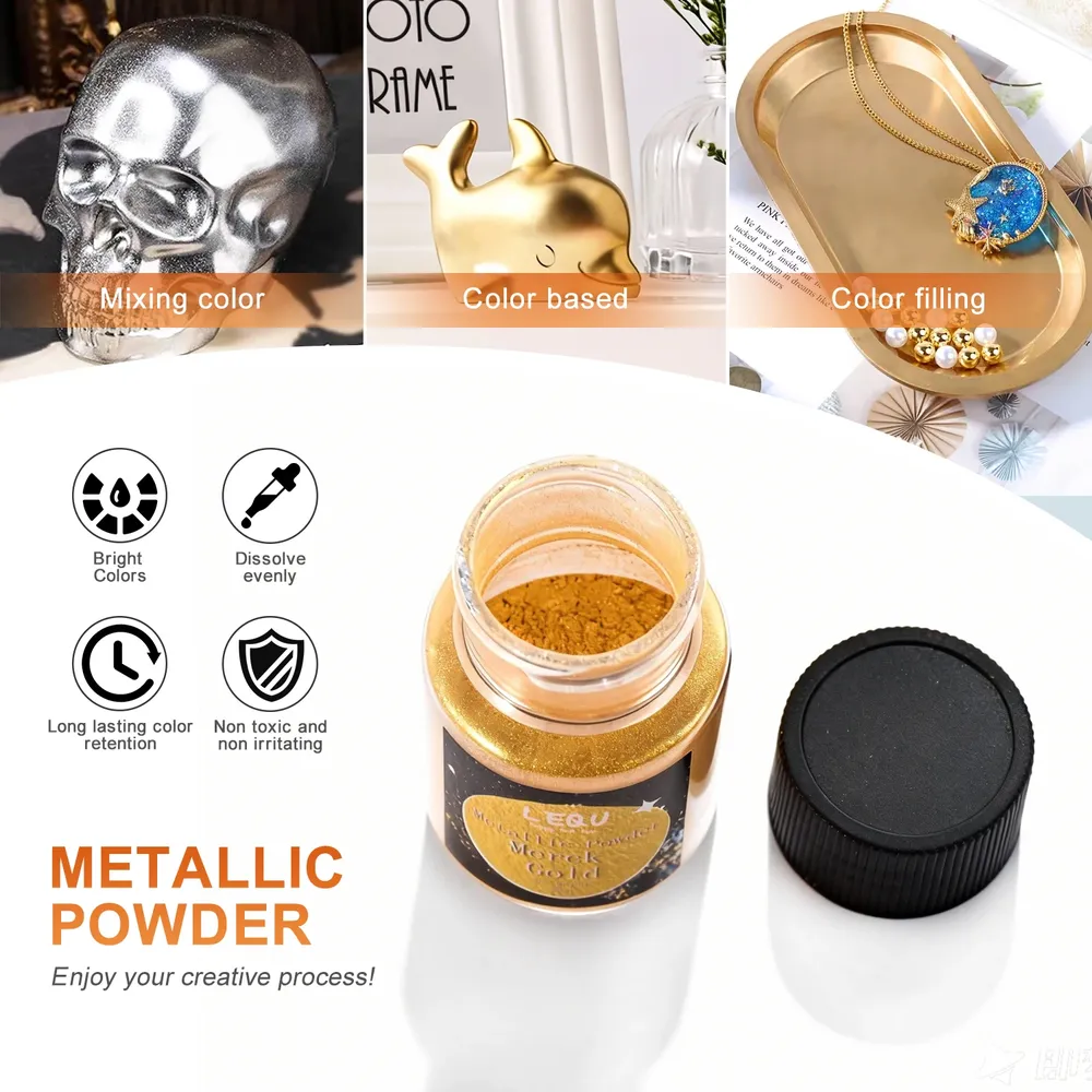 Kit de 6 poudres métalliques et mica pour résine
