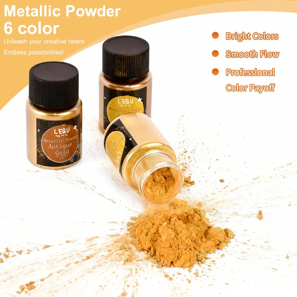 Kit de 6 poudres métalliques et mica pour résine