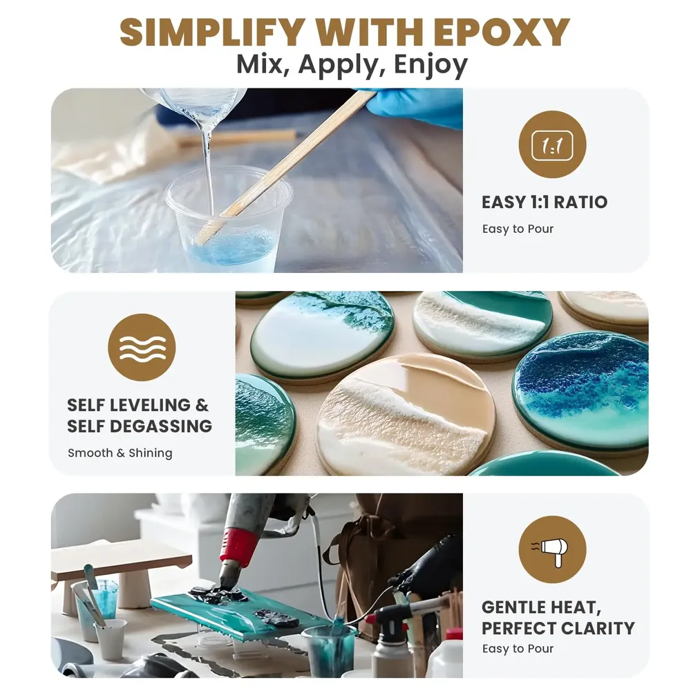 Kit de résine époxy 500 ml pour loisirs créatifs