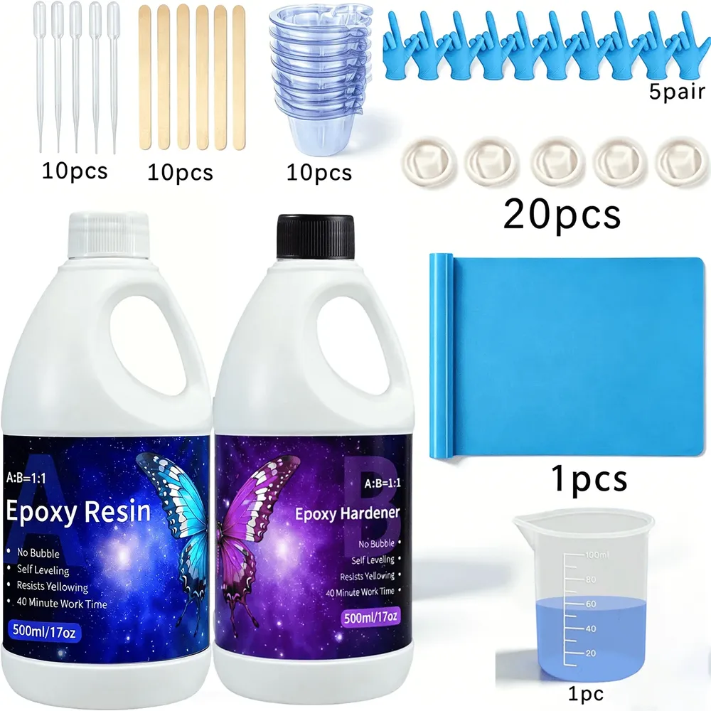 Kit de résine époxy 500 ml pour loisirs créatifs