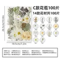 Kit fleurs séchées pressées colorées 65 à 110 pièces – Couleur C 100Pcs