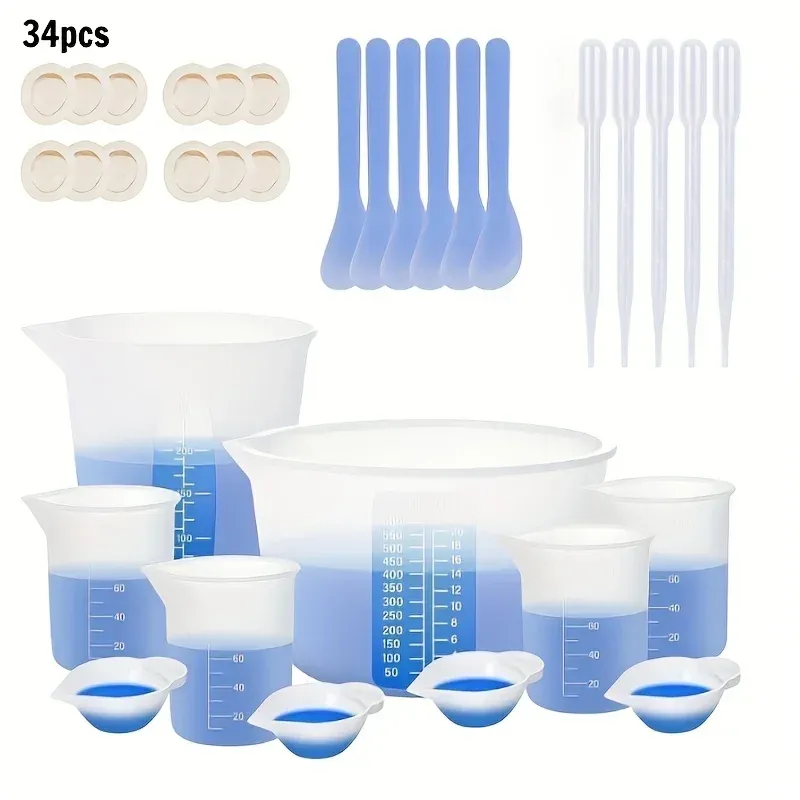 Kit mélange résine silicone 34 pièces 100 à 600 ml