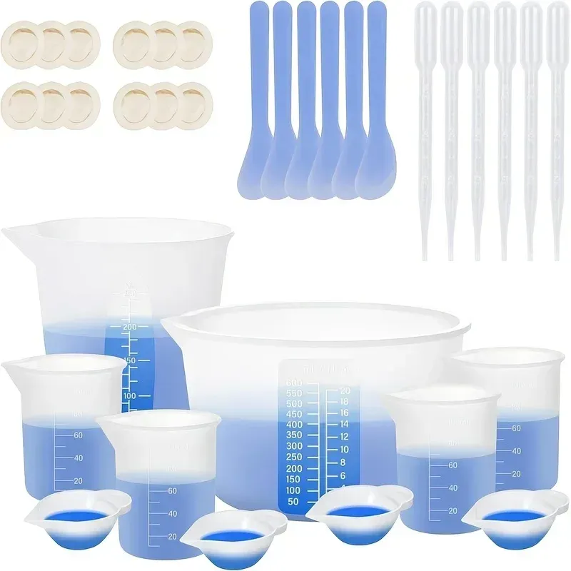Kit mélange résine silicone 34 pièces 100 à 600 ml