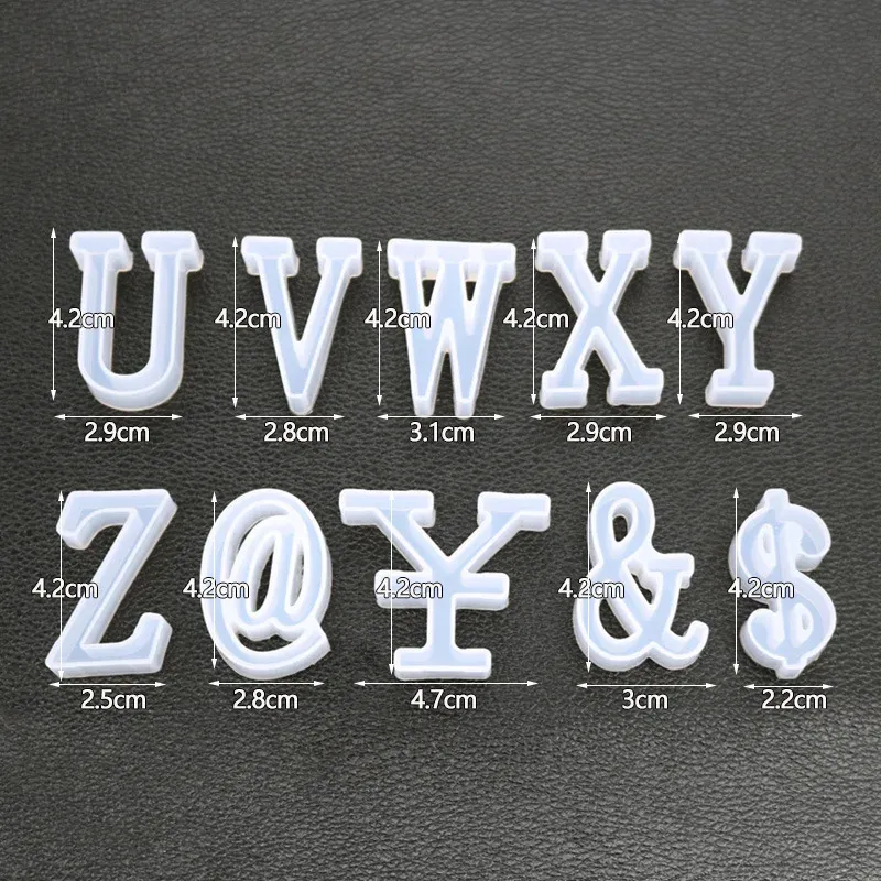 Kit moules silicone lettres et chiffres pour porte-clés DIY