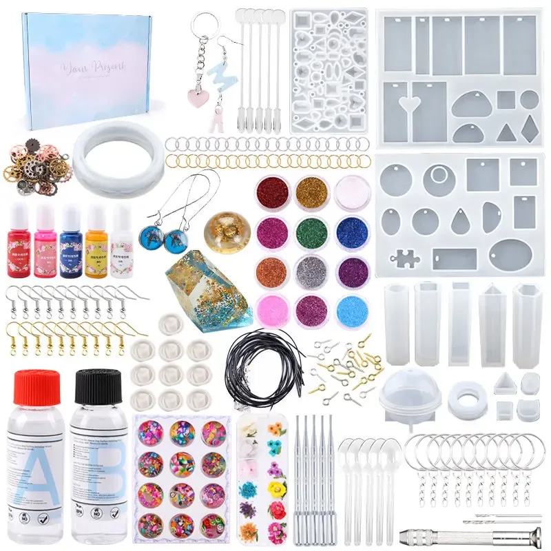 Kit moules silicone résine pour boucles d'oreilles porte-clés