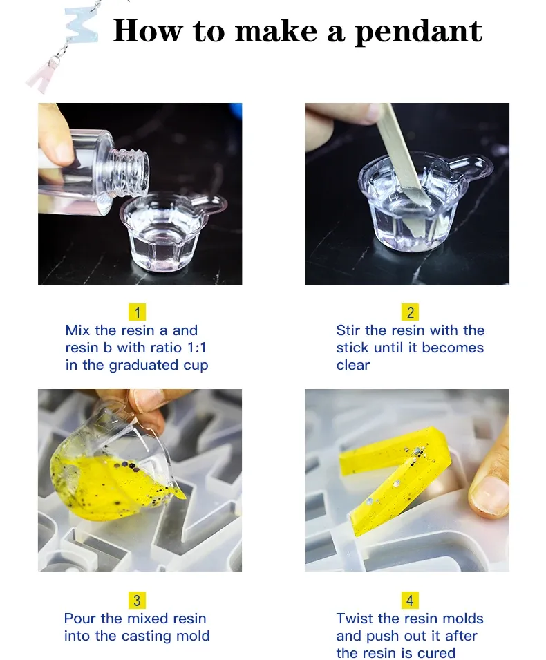 Kit moules silicone résine pour boucles d'oreilles porte-clés