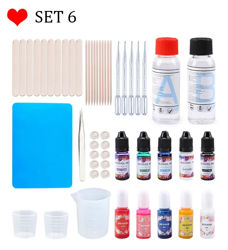 Kit moules silicone résine pour boucles d'oreilles porte-clés