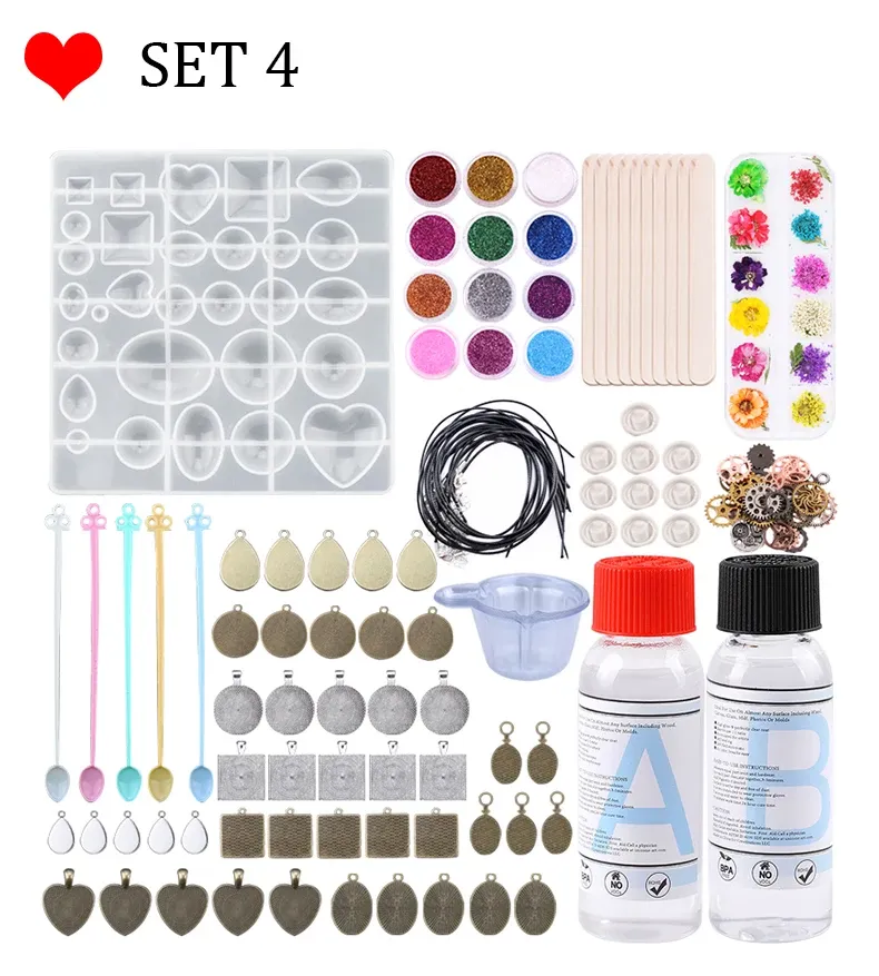 Kit moules silicone résine pour boucles d'oreilles porte-clés