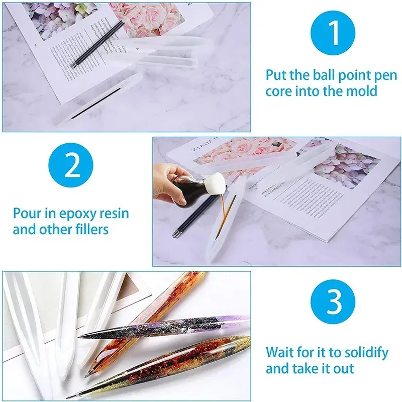 Kit moules silicone stylo résine époxy pour bijoux