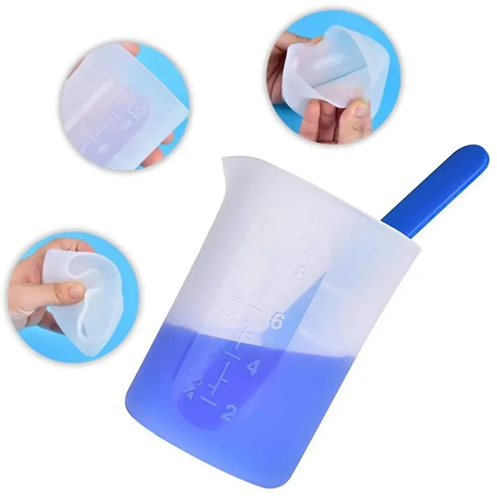 Kit outils mesure résine silicone avec pipettes et gants