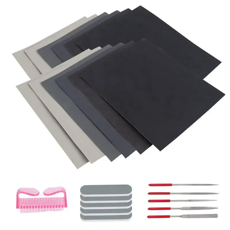Kit outils moulage résine 12 abrasifs et 5 blocs