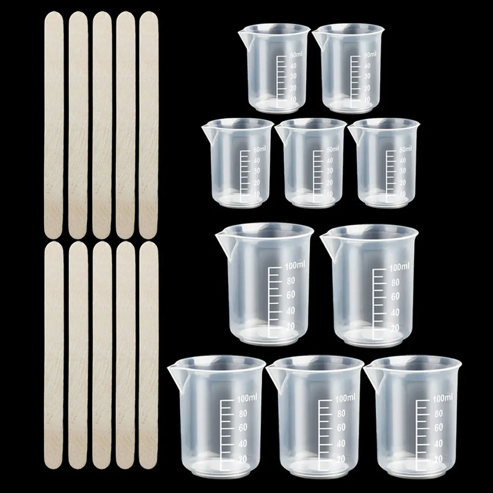 Kit outils résine 50ml 100ml avec bâtons bois