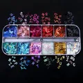 Kit paillettes cœur étoile micro perles pour résine et bijoux – Couleur 12grid letter