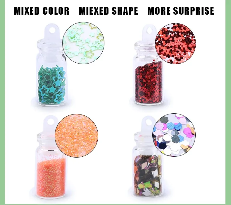 Kit paillettes cœur étoile micro perles pour résine et bijoux