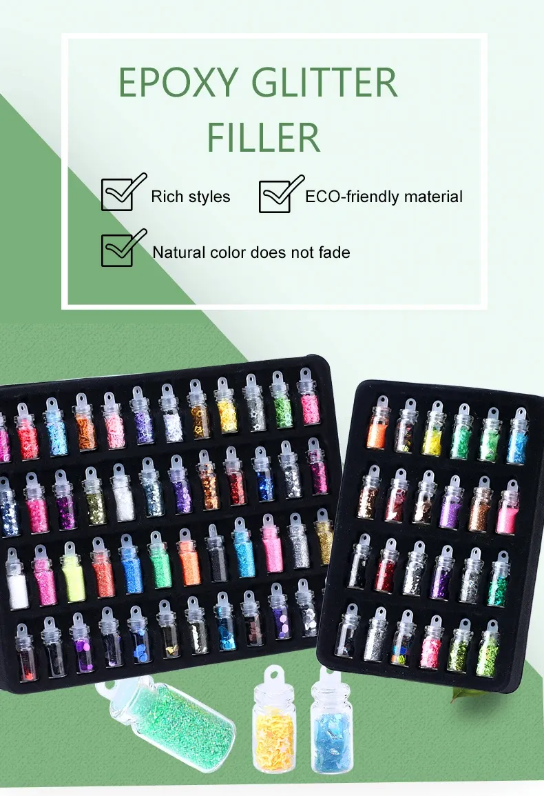 Kit paillettes cœur étoile micro perles pour résine et bijoux