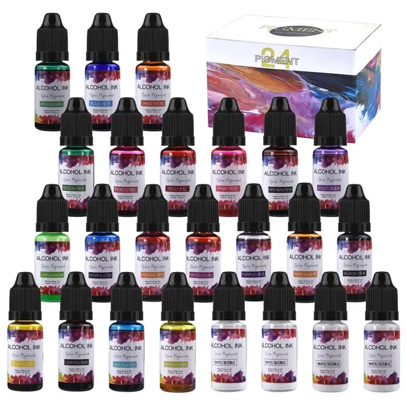 Kit pigments résine encre diffusion 12 à 24 couleurs