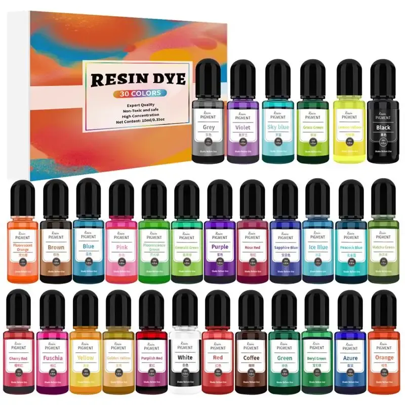 Kit pigments résine liquide 12 à 30 couleurs pour bijoux
