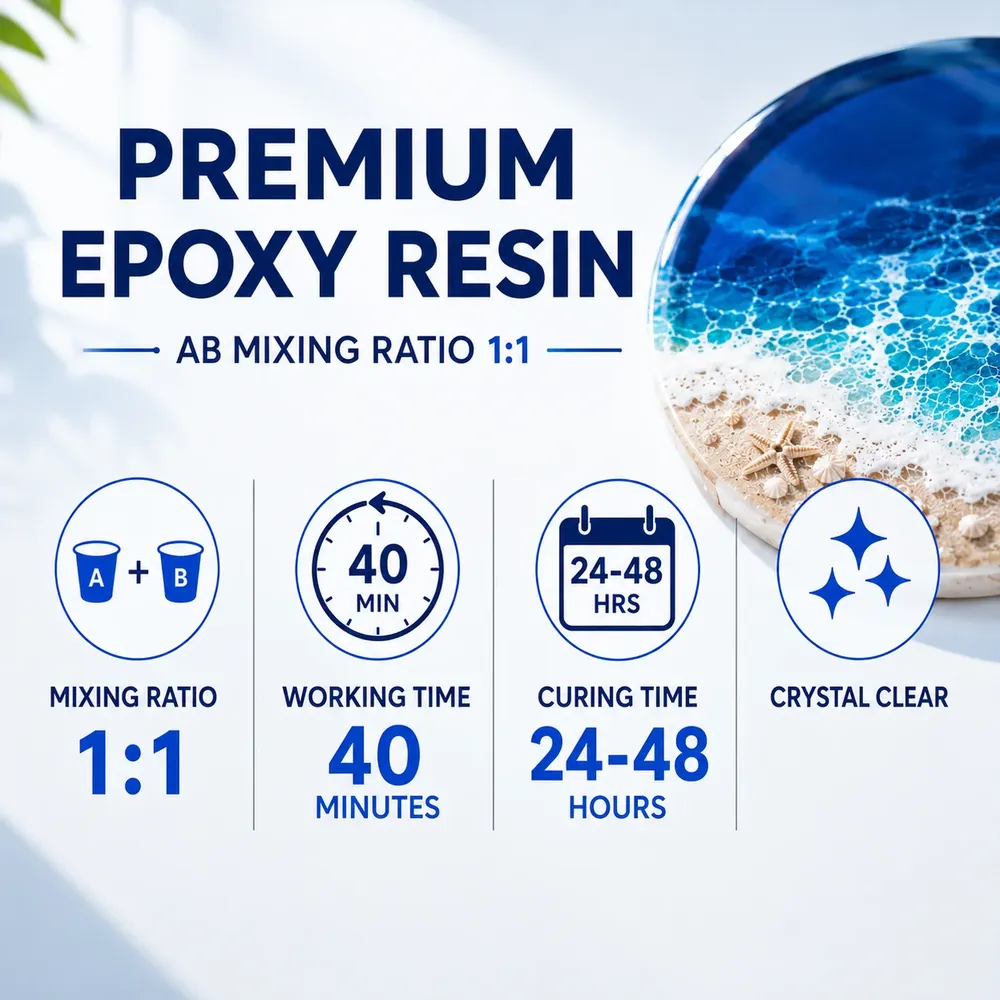 Kit résine époxy 1:1 250 à 1000 ml sans bulles