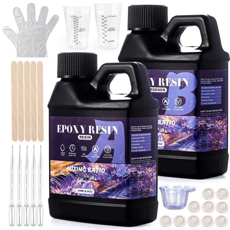 Kit résine époxy 1:1 sans bulles anti-jaunissement pour bijoux