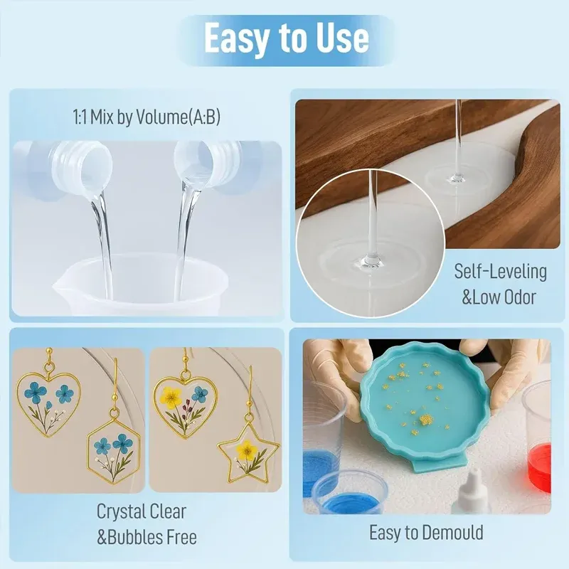 Kit résine époxy 100 ml à 200 ml anti-jaunissement