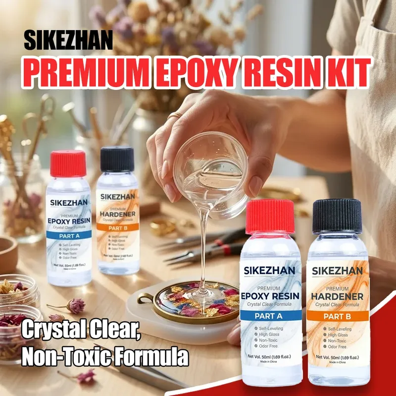 Kit résine époxy 100ml transparente, haute brillance pour bijoux