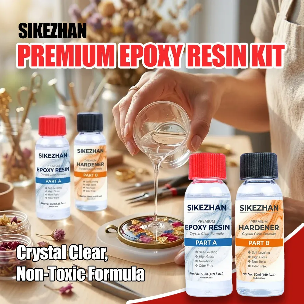 Kit résine époxy 100ml transparente, haute brillance pour bijoux