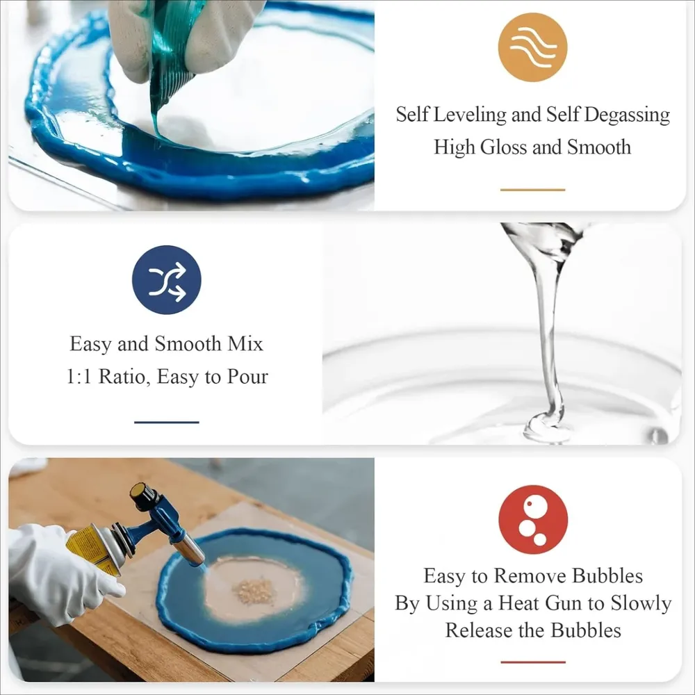 Kit résine époxy 100ml transparente, haute brillance pour bijoux