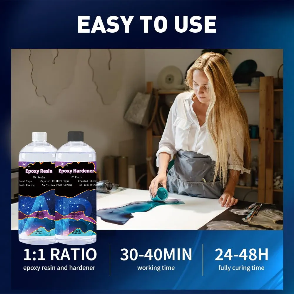 Kit résine époxy 120 à 500 ml pour adultes et débutants