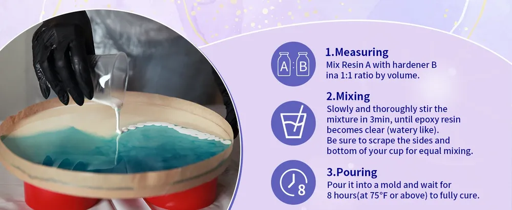 Kit résine époxy 14oz anti-jaunissement sans bulles
