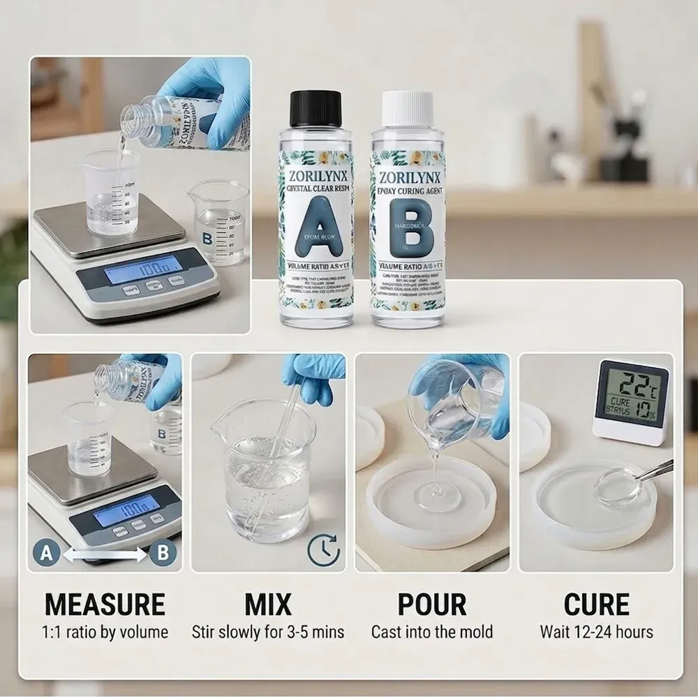 Kit résine époxy 200 ml à 400 ml anti-jaunissement