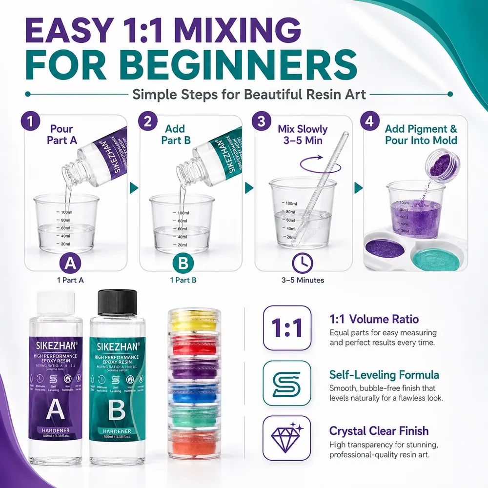 Kit résine époxy 200 ml auto-nivelante pour bijoux
