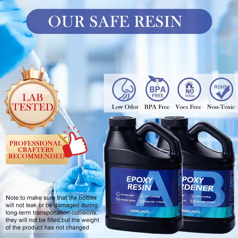 Kit résine époxy 2000 ml sans bulles anti-jaunissement pour moulage