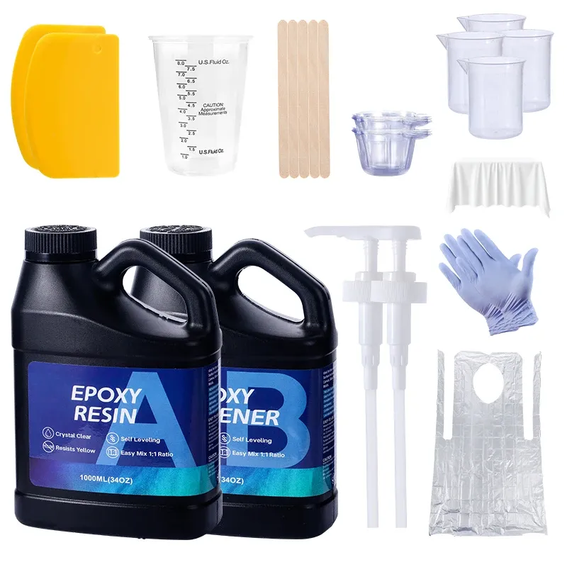 Kit résine époxy 2000 ml sans bulles anti-jaunissement pour moulage