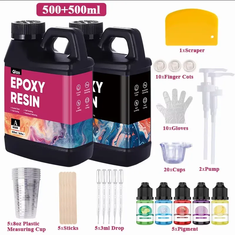 Kit résine époxy 250 ml à 500 ml sans bulles